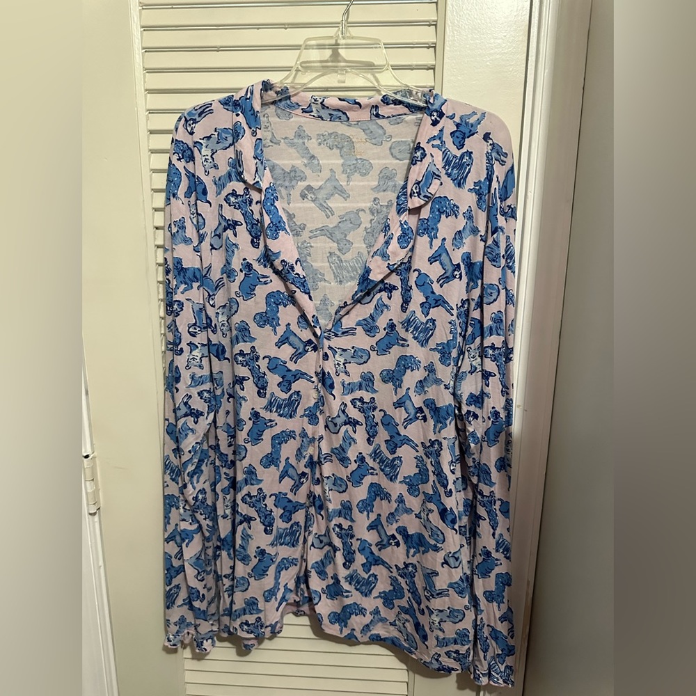 Lilly Pulitzer Ruff Night PJ top size XXL